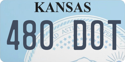 KS license plate 480DOT