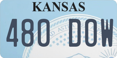 KS license plate 480DOW
