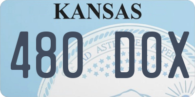 KS license plate 480DOX