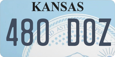 KS license plate 480DOZ