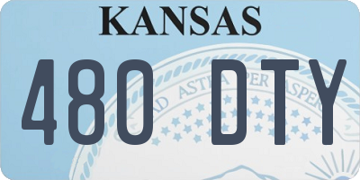 KS license plate 480DTY