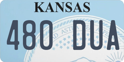 KS license plate 480DUA