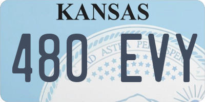 KS license plate 480EVY
