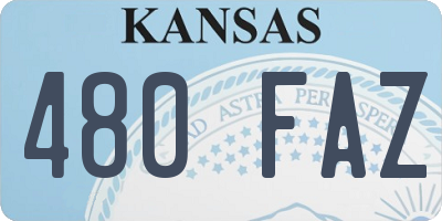 KS license plate 480FAZ