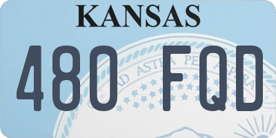 KS license plate 480FQD