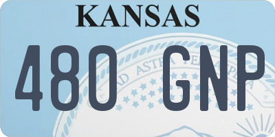 KS license plate 480GNP