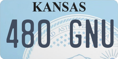 KS license plate 480GNU