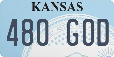 KS license plate 480GOD