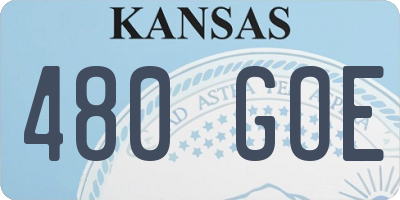 KS license plate 480GOE