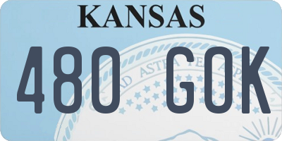 KS license plate 480GOK