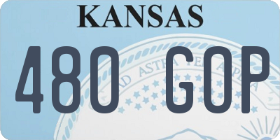 KS license plate 480GOP