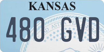 KS license plate 480GVD
