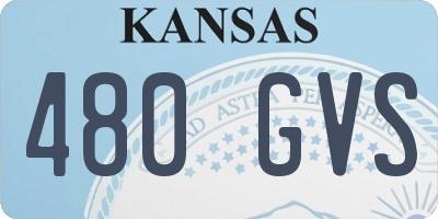KS license plate 480GVS
