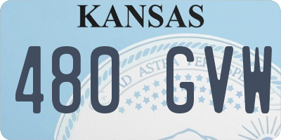 KS license plate 480GVW