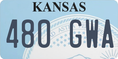 KS license plate 480GWA
