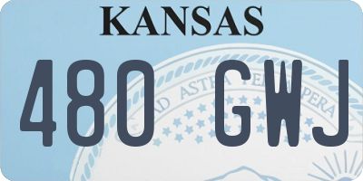 KS license plate 480GWJ