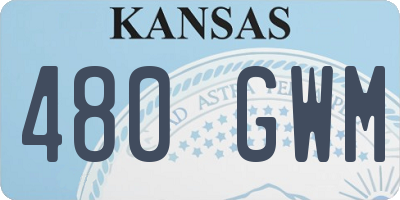 KS license plate 480GWM