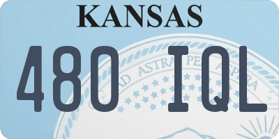 KS license plate 480IQL