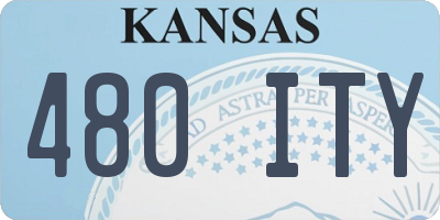 KS license plate 480ITY