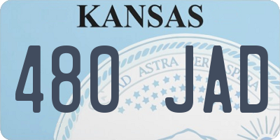 KS license plate 480JAD