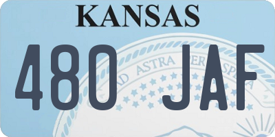 KS license plate 480JAF