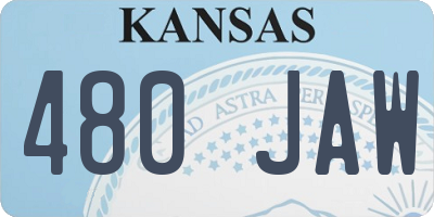 KS license plate 480JAW