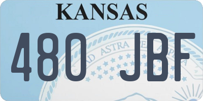 KS license plate 480JBF