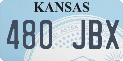 KS license plate 480JBX
