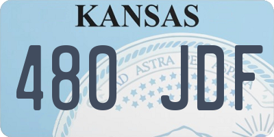 KS license plate 480JDF