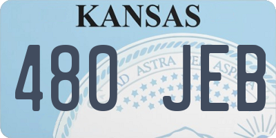 KS license plate 480JEB