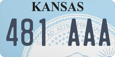 KS license plate 481AAA