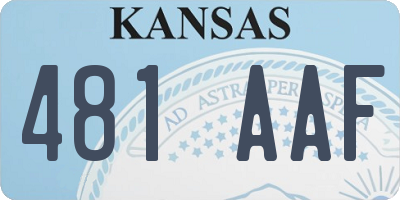 KS license plate 481AAF