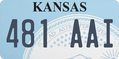 KS license plate 481AAI