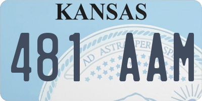 KS license plate 481AAM