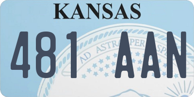 KS license plate 481AAN