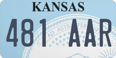 KS license plate 481AAR
