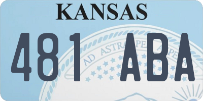 KS license plate 481ABA