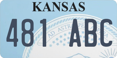 KS license plate 481ABC