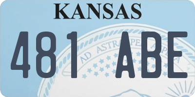KS license plate 481ABE