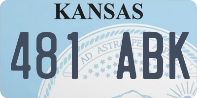 KS license plate 481ABK