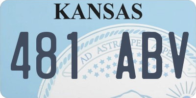 KS license plate 481ABV