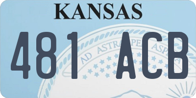 KS license plate 481ACB