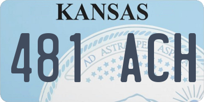 KS license plate 481ACH
