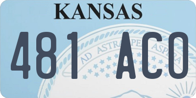 KS license plate 481ACO
