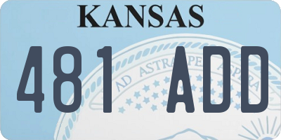 KS license plate 481ADD
