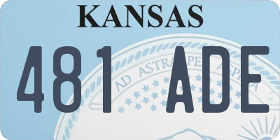 KS license plate 481ADE