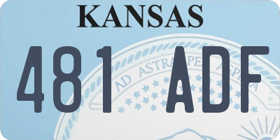 KS license plate 481ADF
