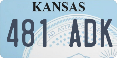 KS license plate 481ADK