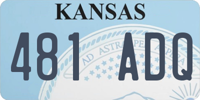 KS license plate 481ADQ
