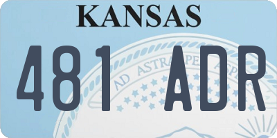KS license plate 481ADR
